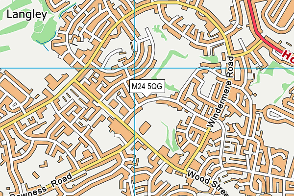 M24 5QG map - OS VectorMap District (Ordnance Survey)