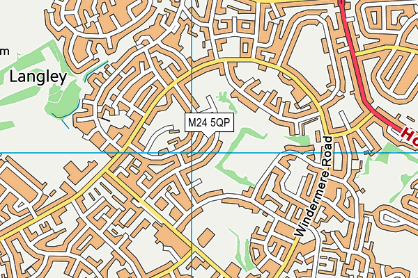 M24 5QP map - OS VectorMap District (Ordnance Survey)
