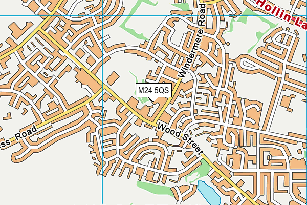 M24 5QS map - OS VectorMap District (Ordnance Survey)