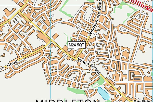 M24 5QT map - OS VectorMap District (Ordnance Survey)