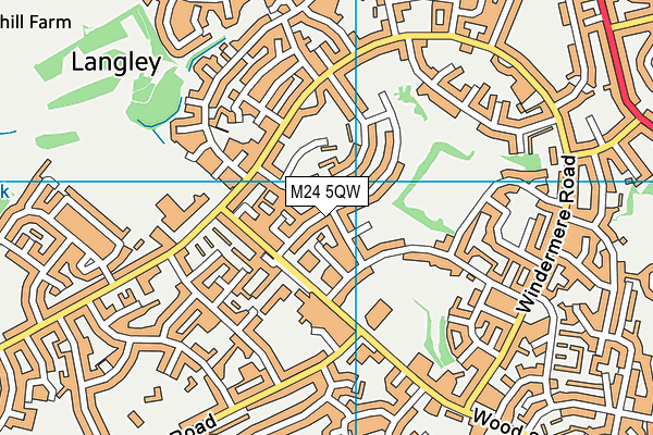 M24 5QW map - OS VectorMap District (Ordnance Survey)