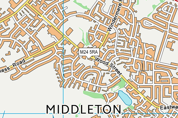 M24 5RA map - OS VectorMap District (Ordnance Survey)