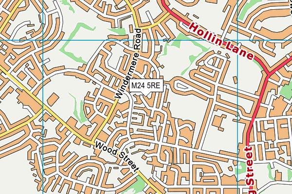 M24 5RE map - OS VectorMap District (Ordnance Survey)