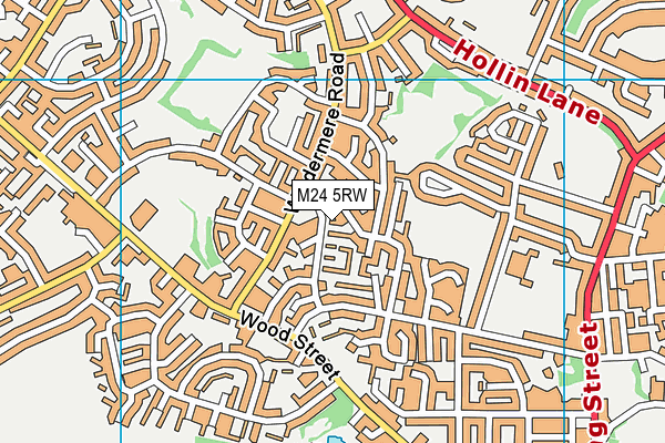 M24 5RW map - OS VectorMap District (Ordnance Survey)