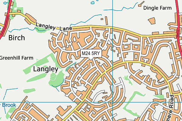 M24 5RY map - OS VectorMap District (Ordnance Survey)