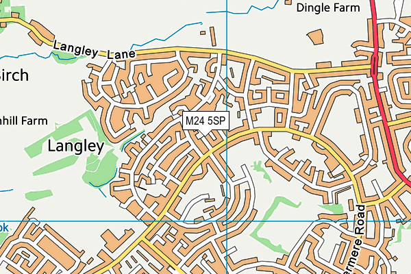 M24 5SP map - OS VectorMap District (Ordnance Survey)