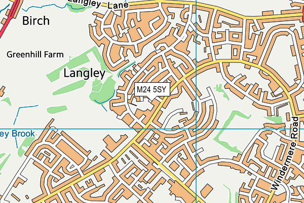 M24 5SY map - OS VectorMap District (Ordnance Survey)