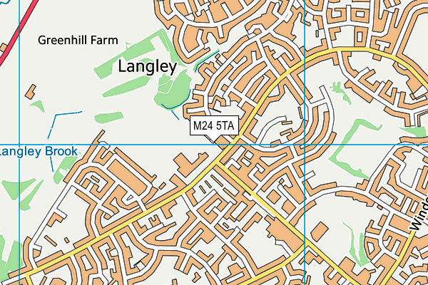 M24 5TA map - OS VectorMap District (Ordnance Survey)