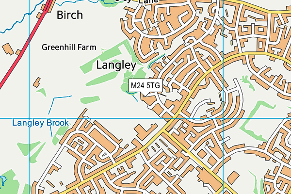 M24 5TG map - OS VectorMap District (Ordnance Survey)