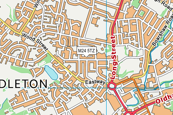 M24 5TZ map - OS VectorMap District (Ordnance Survey)