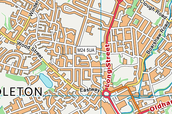 M24 5UA map - OS VectorMap District (Ordnance Survey)