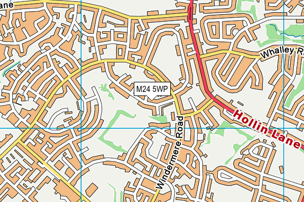 M24 5WP map - OS VectorMap District (Ordnance Survey)