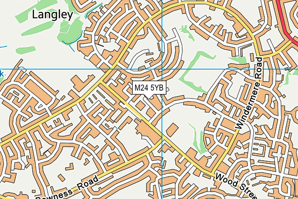 M24 5YB map - OS VectorMap District (Ordnance Survey)