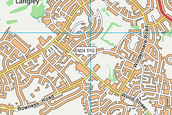 M24 5YG map - OS VectorMap District (Ordnance Survey)