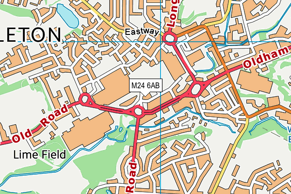 M24 6AB map - OS VectorMap District (Ordnance Survey)