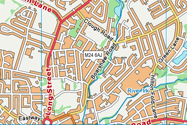 M24 6AJ map - OS VectorMap District (Ordnance Survey)