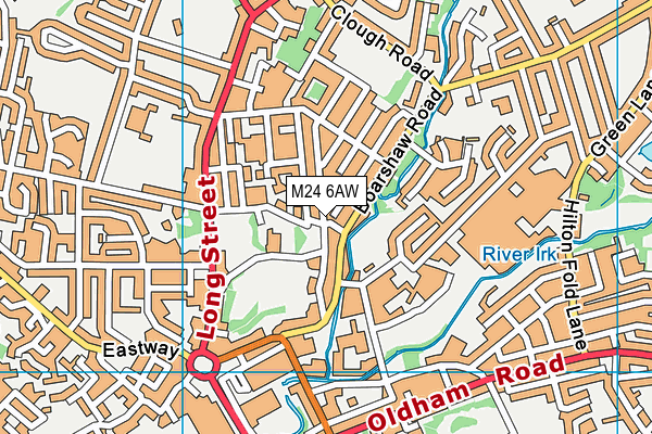 M24 6AW map - OS VectorMap District (Ordnance Survey)