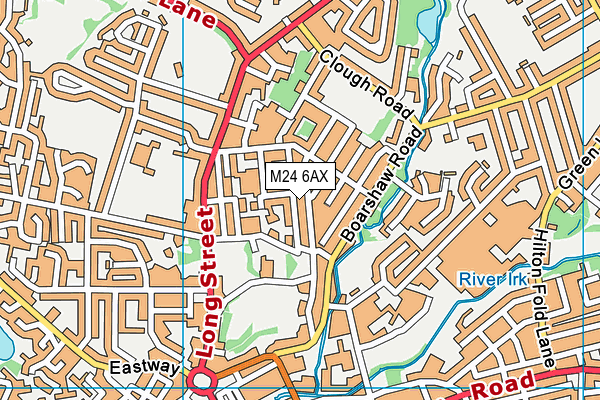 M24 6AX map - OS VectorMap District (Ordnance Survey)