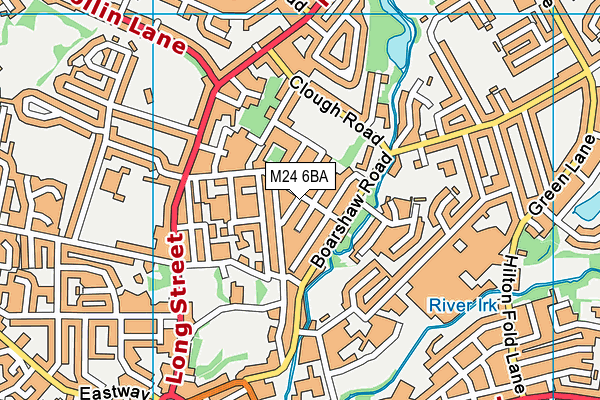 M24 6BA map - OS VectorMap District (Ordnance Survey)