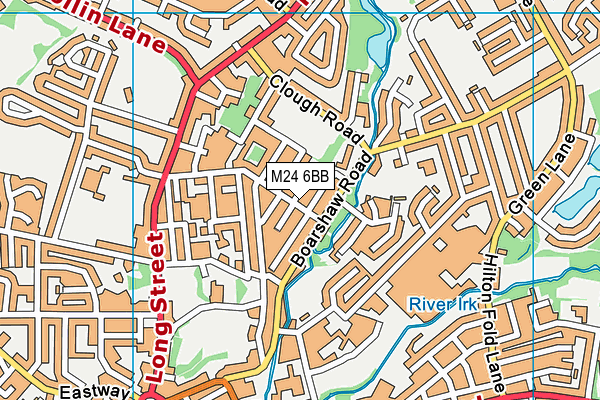 M24 6BB map - OS VectorMap District (Ordnance Survey)