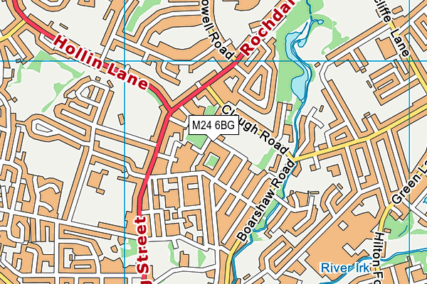 M24 6BG map - OS VectorMap District (Ordnance Survey)