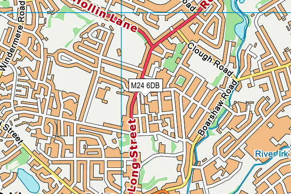 M24 6DB map - OS VectorMap District (Ordnance Survey)