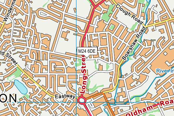 M24 6DE map - OS VectorMap District (Ordnance Survey)