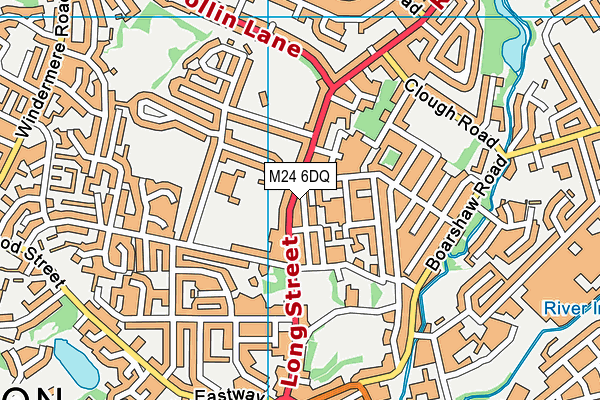 M24 6DQ map - OS VectorMap District (Ordnance Survey)