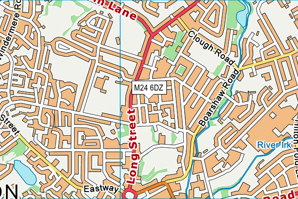 M24 6DZ map - OS VectorMap District (Ordnance Survey)