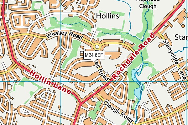 M24 6EF map - OS VectorMap District (Ordnance Survey)