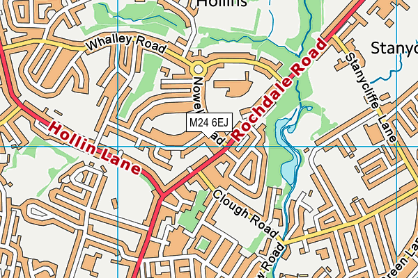 M24 6EJ map - OS VectorMap District (Ordnance Survey)