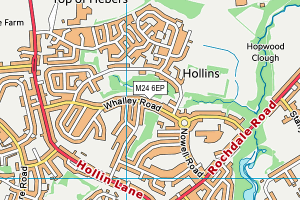 M24 6EP map - OS VectorMap District (Ordnance Survey)