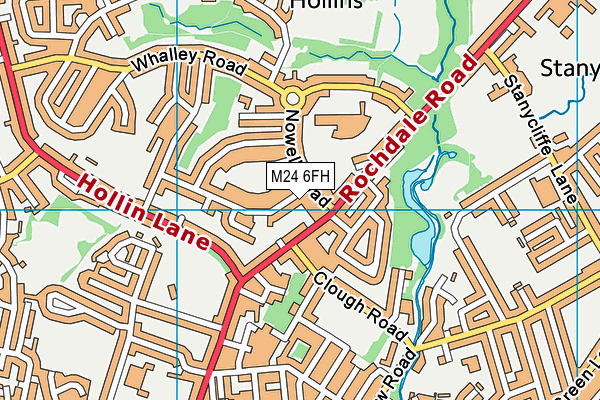 M24 6FH map - OS VectorMap District (Ordnance Survey)