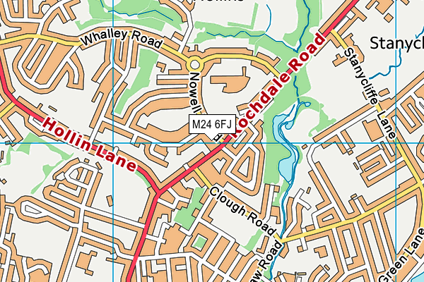 M24 6FJ map - OS VectorMap District (Ordnance Survey)