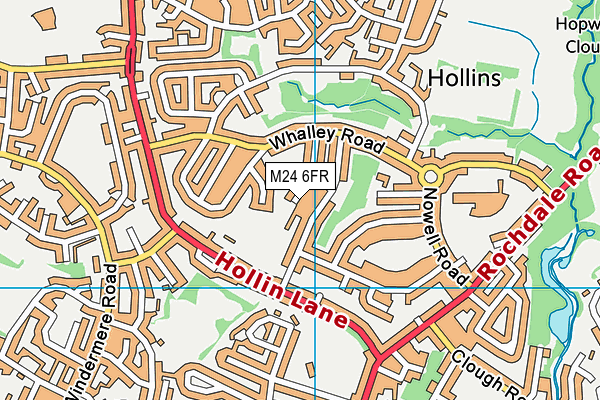 M24 6FR map - OS VectorMap District (Ordnance Survey)