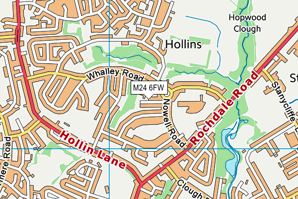 M24 6FW map - OS VectorMap District (Ordnance Survey)