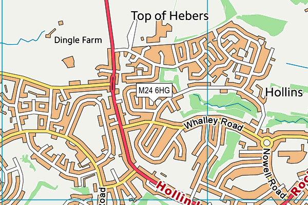 M24 6HG map - OS VectorMap District (Ordnance Survey)