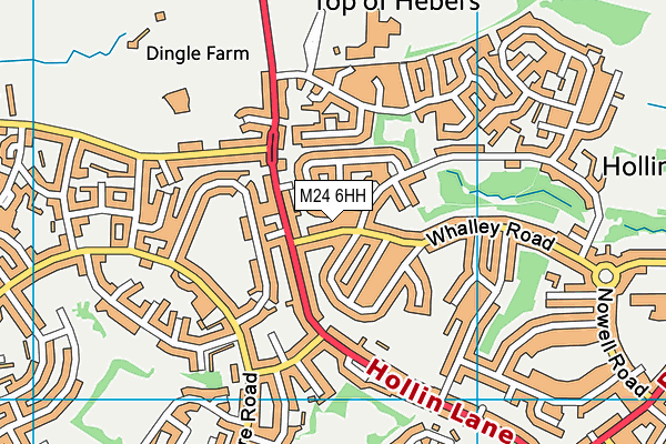 M24 6HH map - OS VectorMap District (Ordnance Survey)