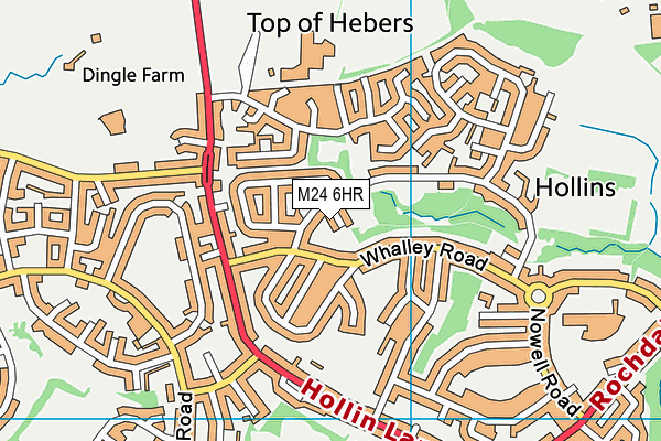M24 6HR map - OS VectorMap District (Ordnance Survey)