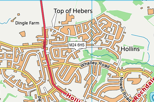 M24 6HS map - OS VectorMap District (Ordnance Survey)