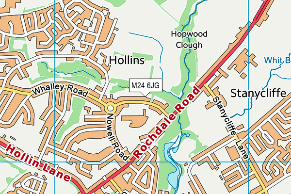 Hollin Primary School map (M24 6JG) - OS VectorMap District (Ordnance Survey)
