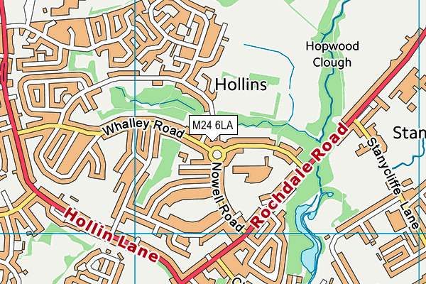 M24 6LA map - OS VectorMap District (Ordnance Survey)