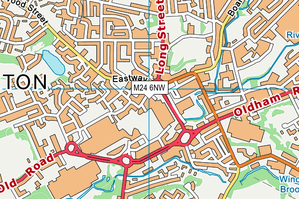 M24 6NW map - OS VectorMap District (Ordnance Survey)