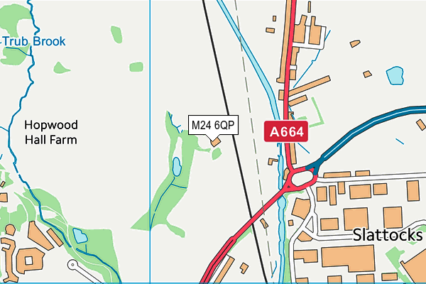 Manchester Golf Club map (M24 6QP) - OS VectorMap District (Ordnance Survey)