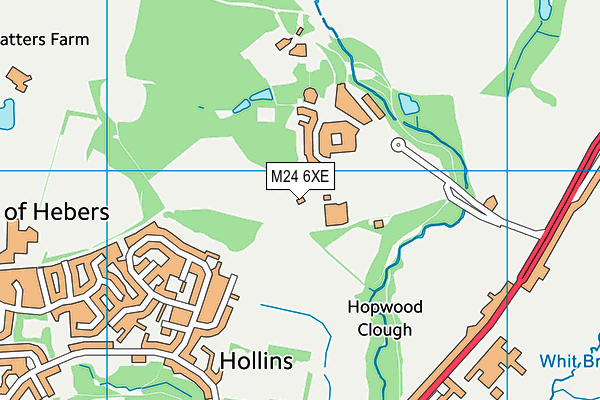 M24 6XE map - OS VectorMap District (Ordnance Survey)