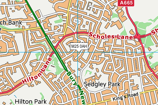 M25 0AH map - OS VectorMap District (Ordnance Survey)