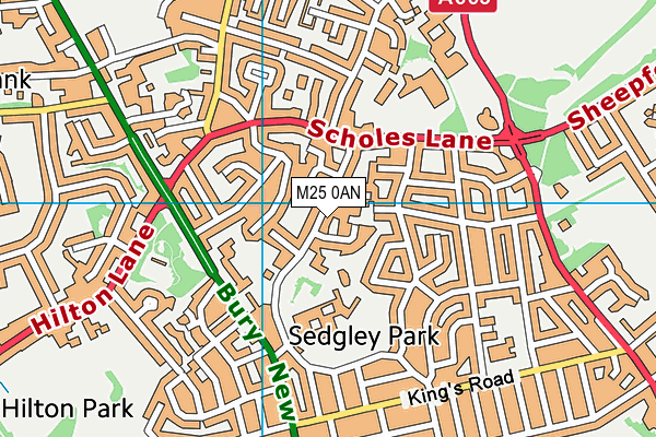 M25 0AN map - OS VectorMap District (Ordnance Survey)