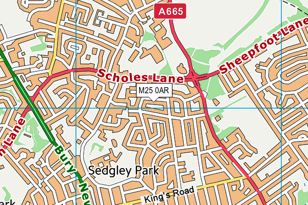 M25 0AR map - OS VectorMap District (Ordnance Survey)