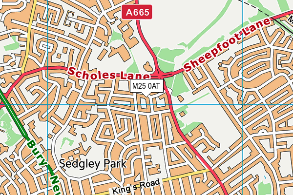 M25 0AT map - OS VectorMap District (Ordnance Survey)