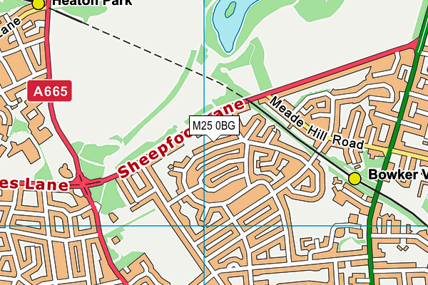 M25 0BG map - OS VectorMap District (Ordnance Survey)